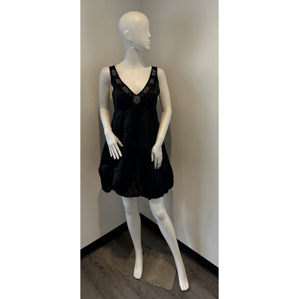 Laundry Black Dress Women’s Rhinestone Taffeta Bubble Bottom Dress Size 4